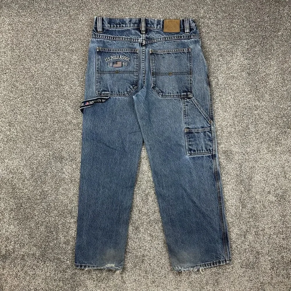 Vintage Y2K US Polo ASSN Carpenter Jeans Mens 29x27 Blue Stone Wash Pocket Logo